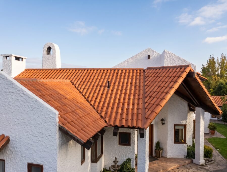 Casa con teja de arcilla